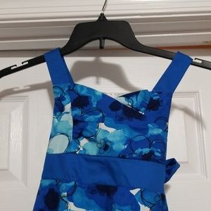 A blue flowery watercolor dress